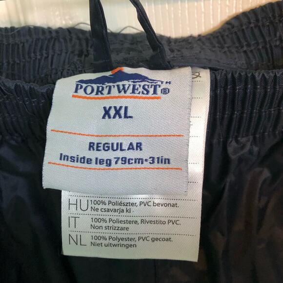 NWT Portwest Classic Rain Pants S441 Navy Blue Elastic Waist: Men's XXL - Picture 6 of 9